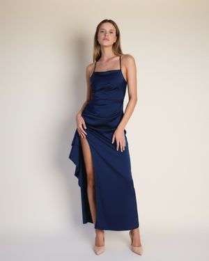 Brigitte - Lacivert Maxi Elbise