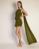 Skadi - Yeşil Mini Elbise