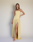 Amelia - Limon Rengi Maxi Elbise
