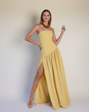 Amelia - Limon Rengi Maxi Elbise