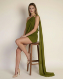 Skadi - Yeşil Mini Elbise