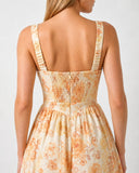 Lilou Floral Orange Midi Dress