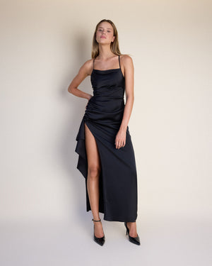 Brigitte - Siyah Maxi Elbise